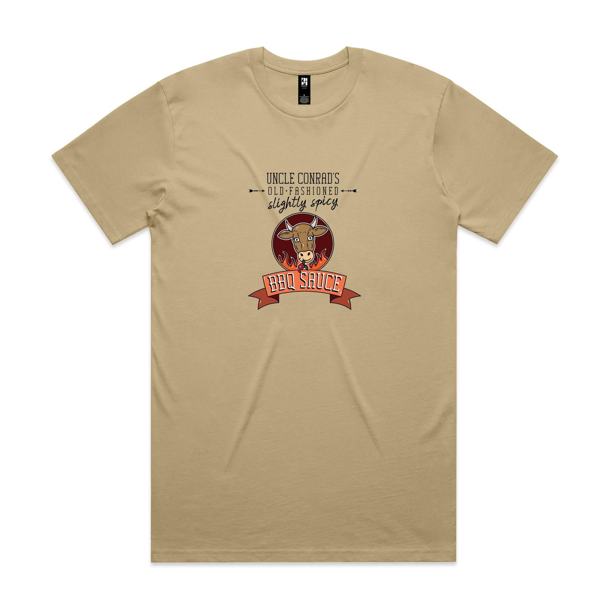 Uncle Conrad's Slightly Spicy BBQ Sauce - No sauce, all shirt.