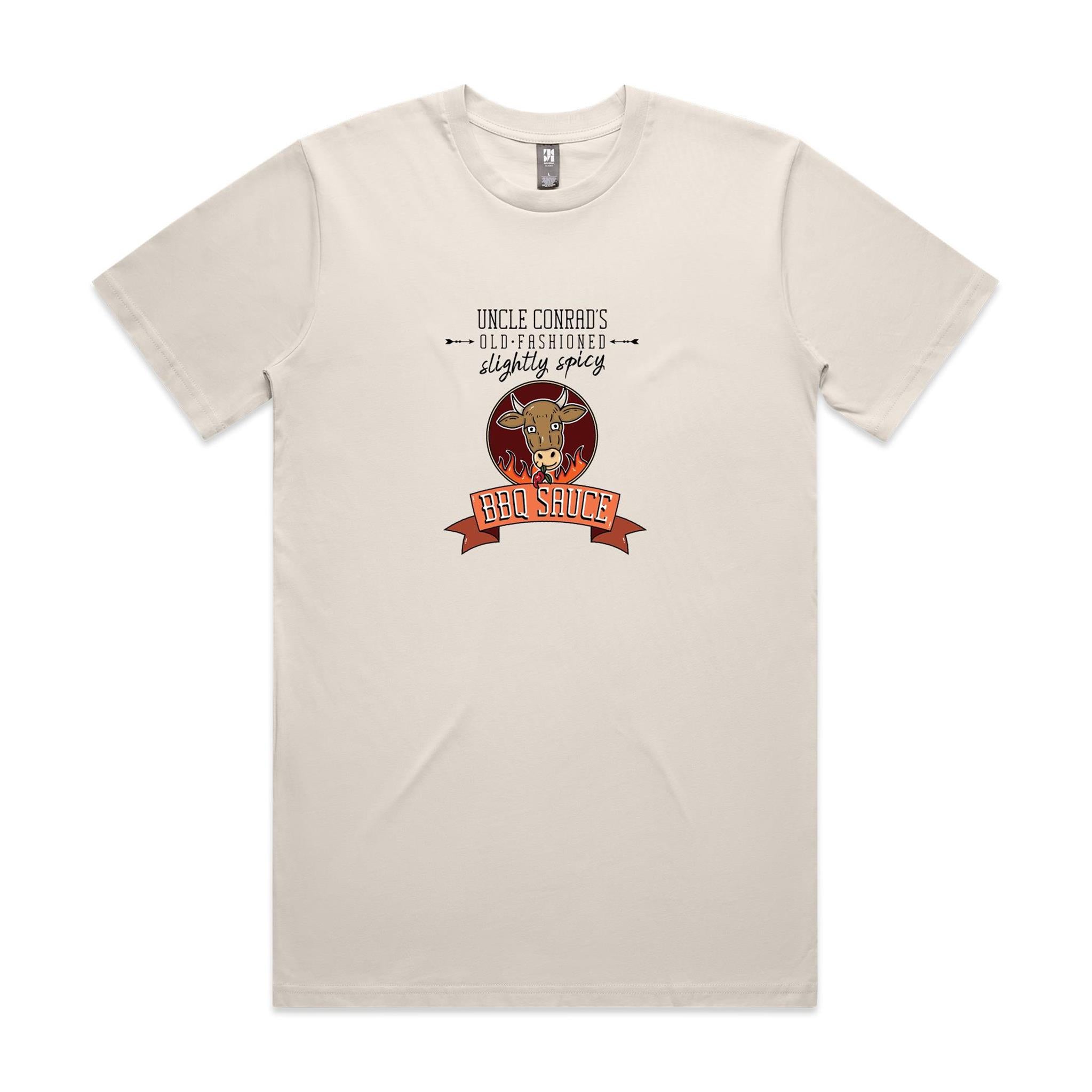 Uncle Conrad's Slightly Spicy BBQ Sauce - No sauce, all shirt.