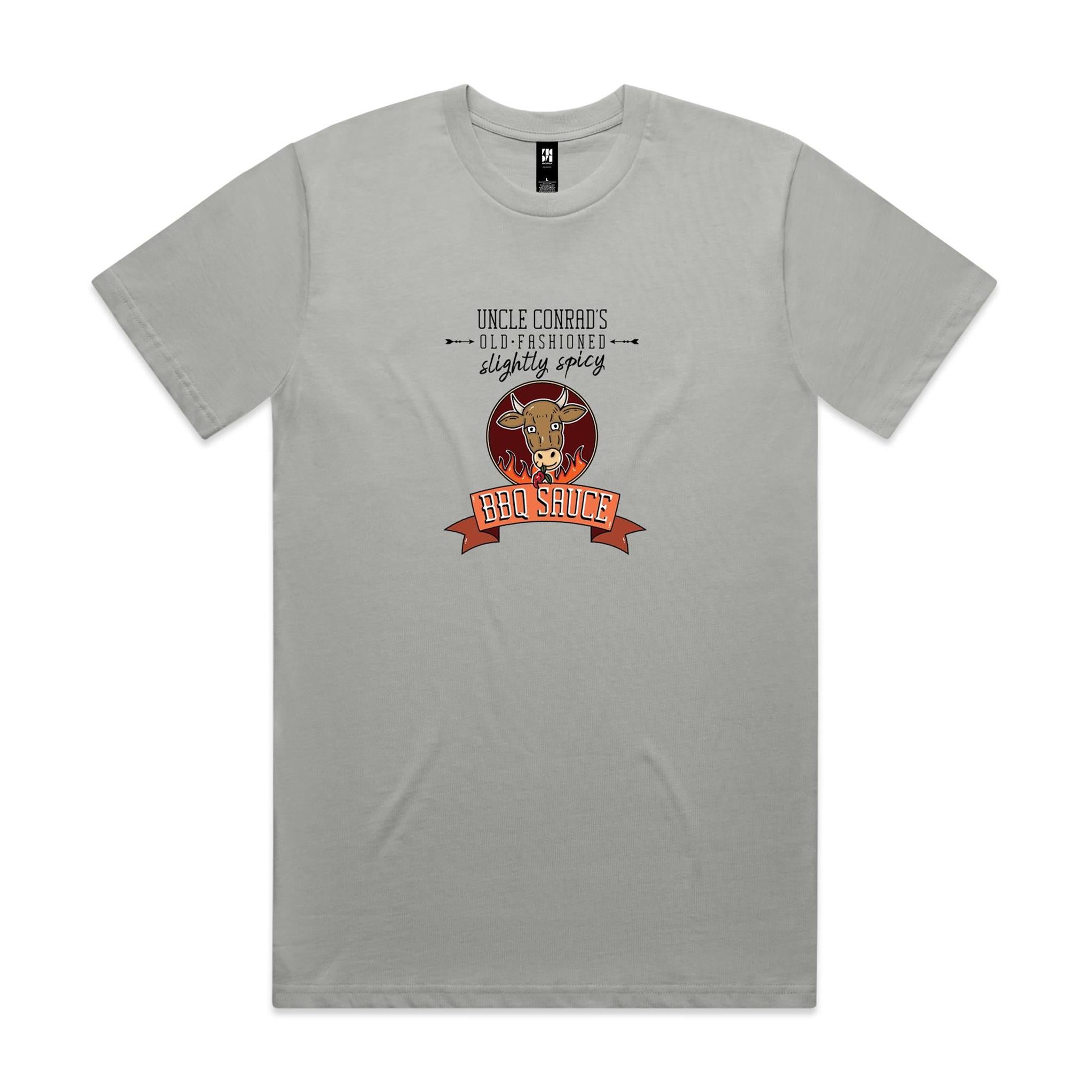 Uncle Conrad's Slightly Spicy BBQ Sauce - No sauce, all shirt.